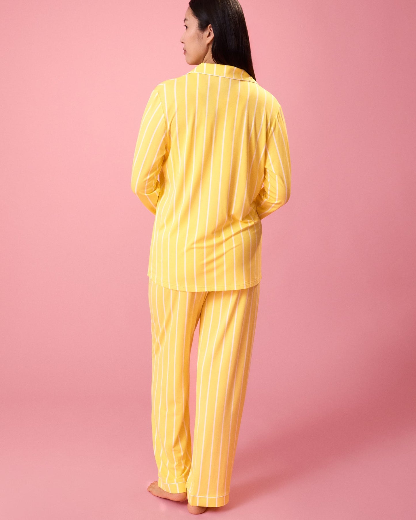 Clea Bamboo Long Sleeve Pajama Set | Dandelion Stripe