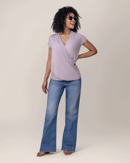 Bamboo Draped Nursing Top | Lavender Mist