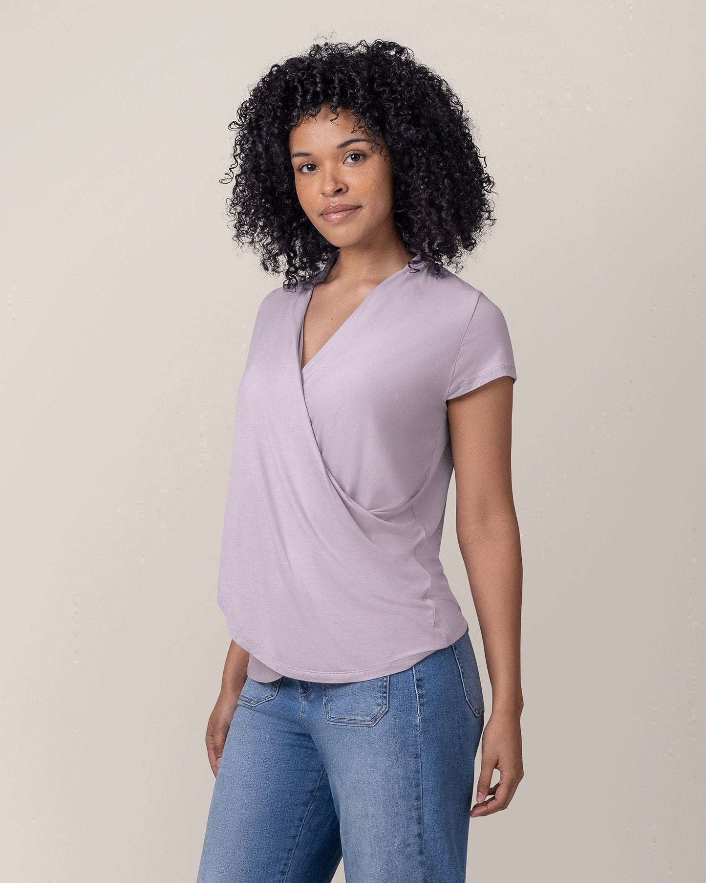 Bamboo Draped Nursing Top | Lavender Mist