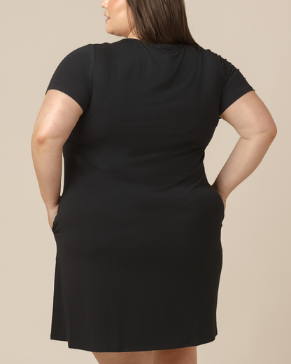 Eleanora Bamboo Maternity & Nursing Dress | Black