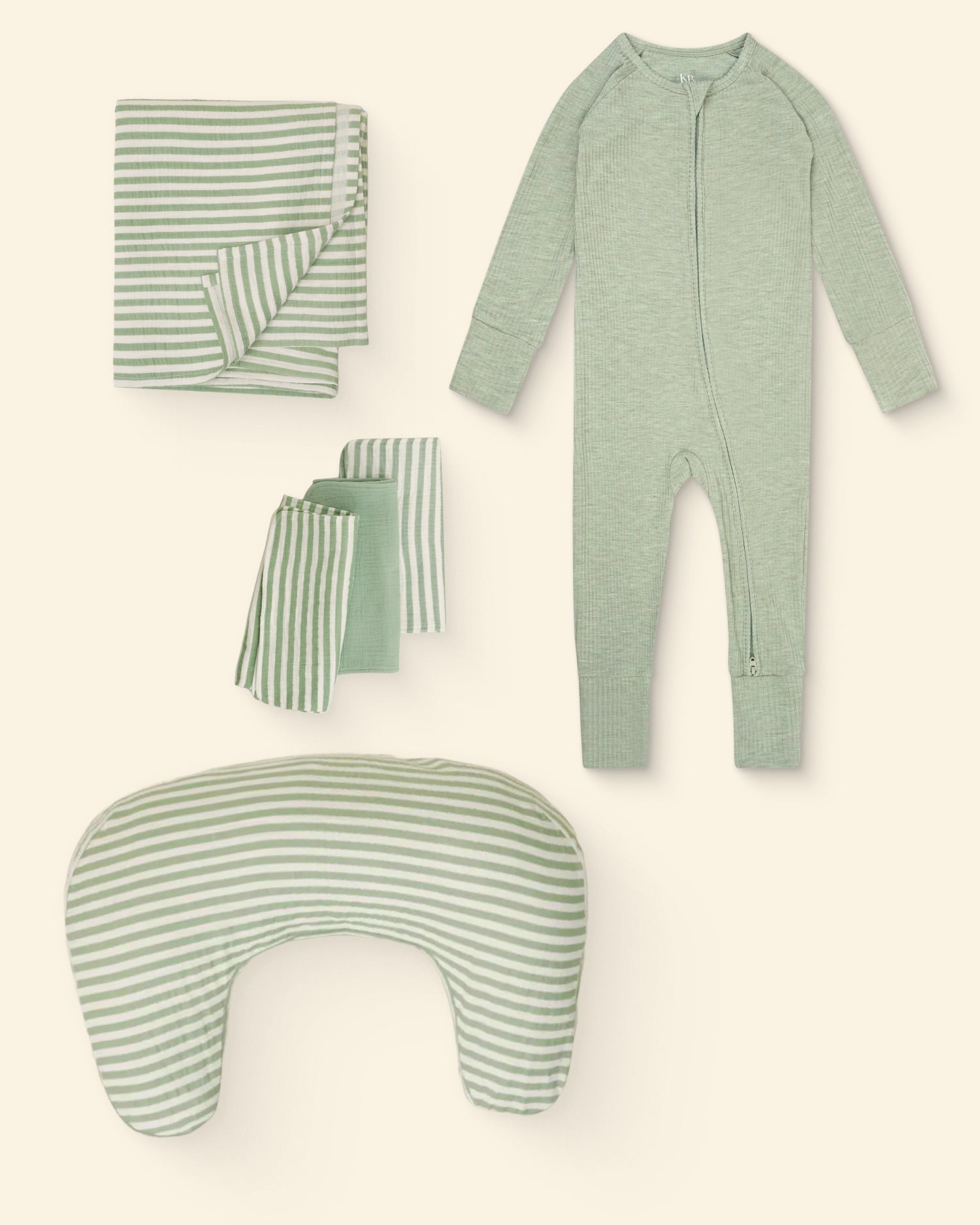 Essentials Baby Bundle | Sage Stripe