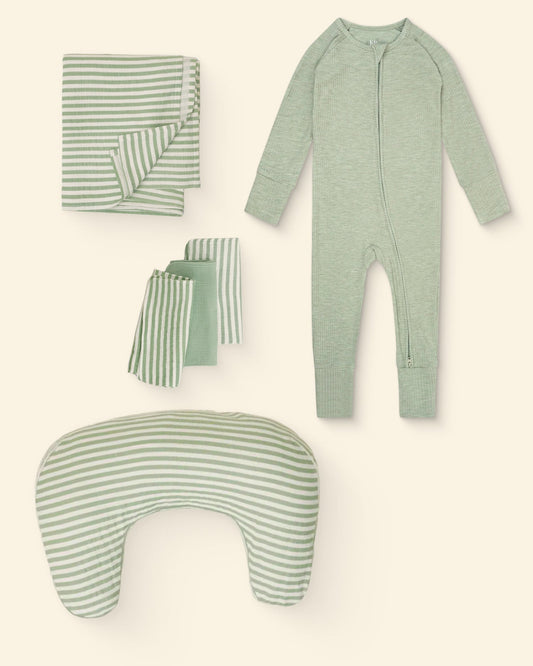 Essentials Baby Bundle | Sage Stripe