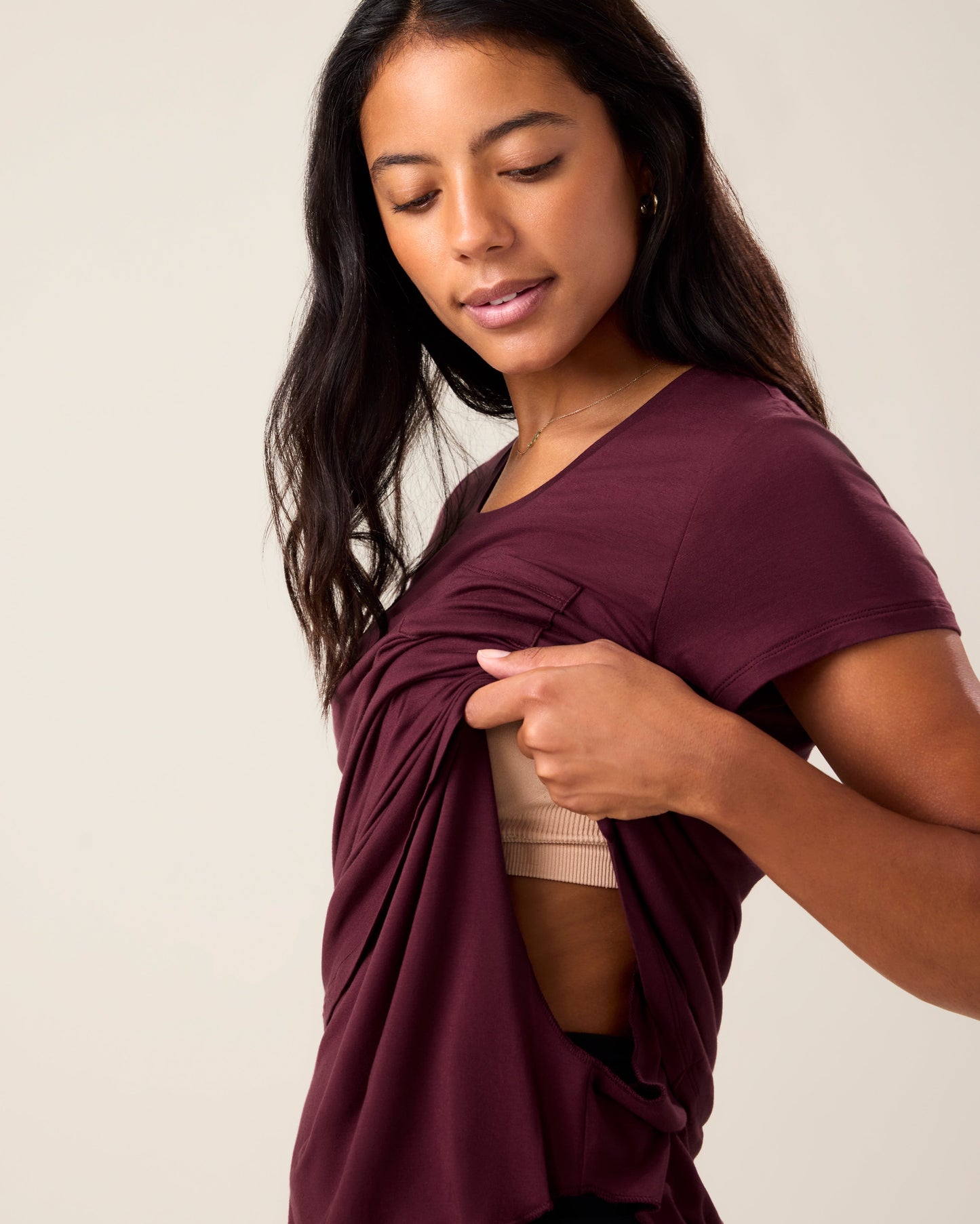 Everyday Maternity & Nursing T-shirt | Deep Burgundy