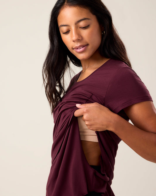 Everyday Maternity & Nursing T-shirt | Deep Burgundy
