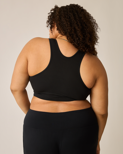 French Terry Racerback Nursing & Sleep Bra | Black