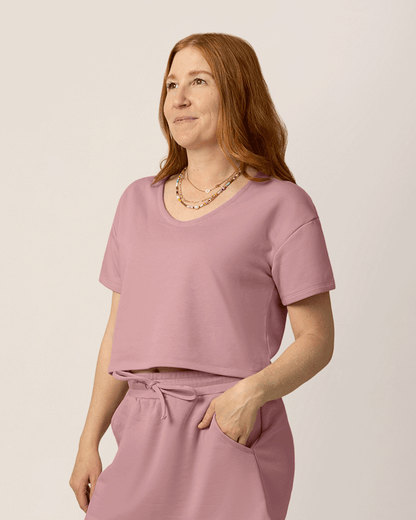 French Terry Nursing T-shirt | Light Mauve
