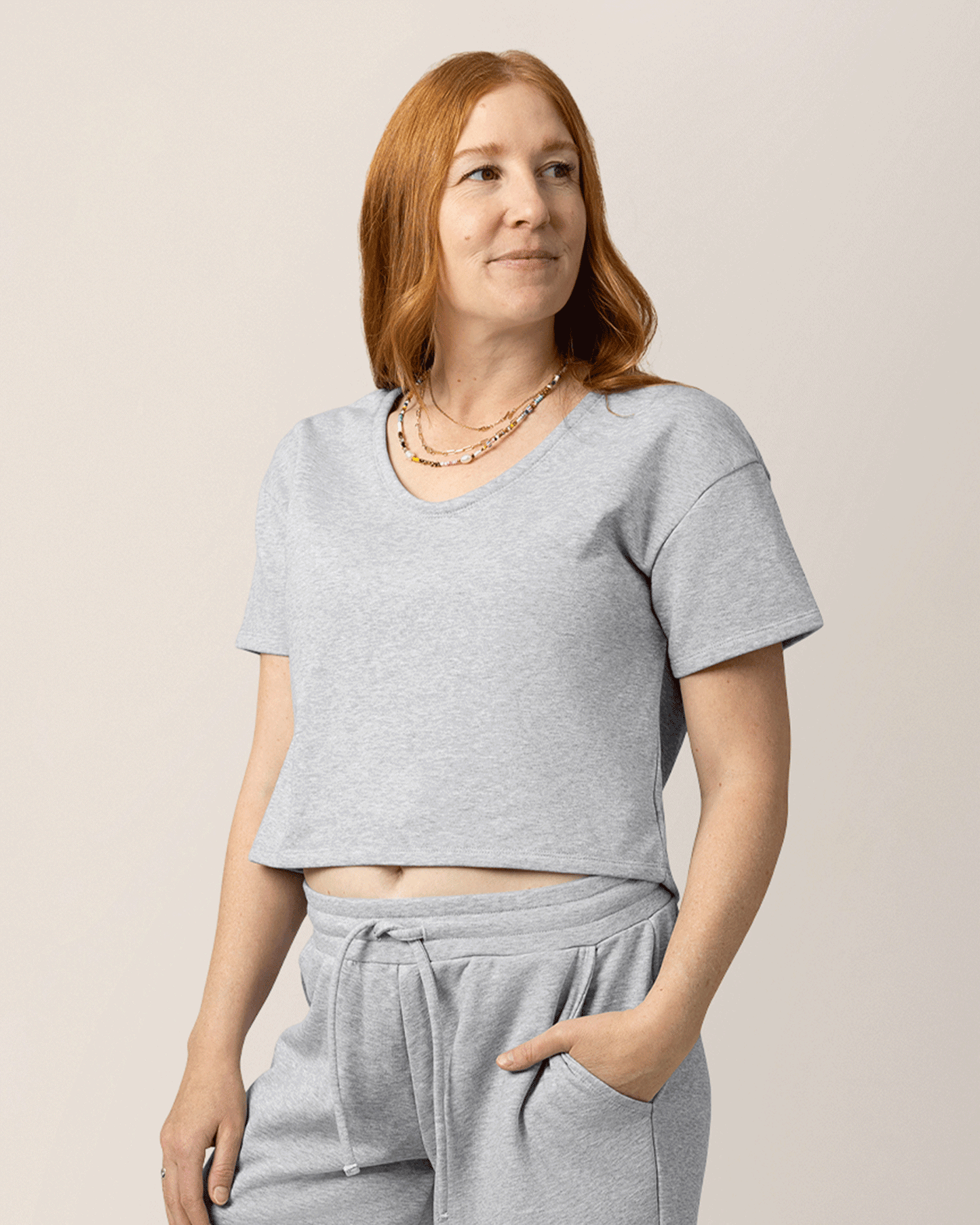French Terry Nursing T-shirt | Grey Heather