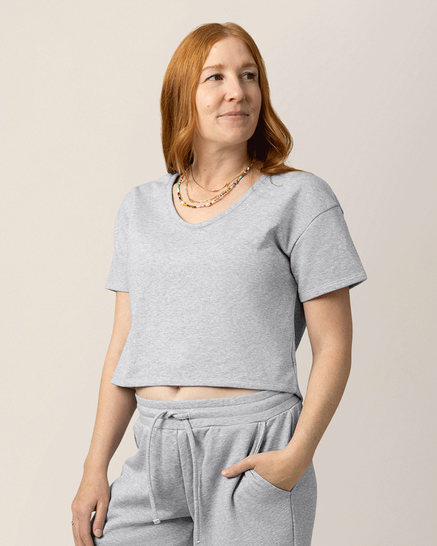 French Terry Nursing T-shirt | Grey Heather