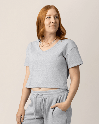 French Terry Nursing T-shirt | Grey Heather