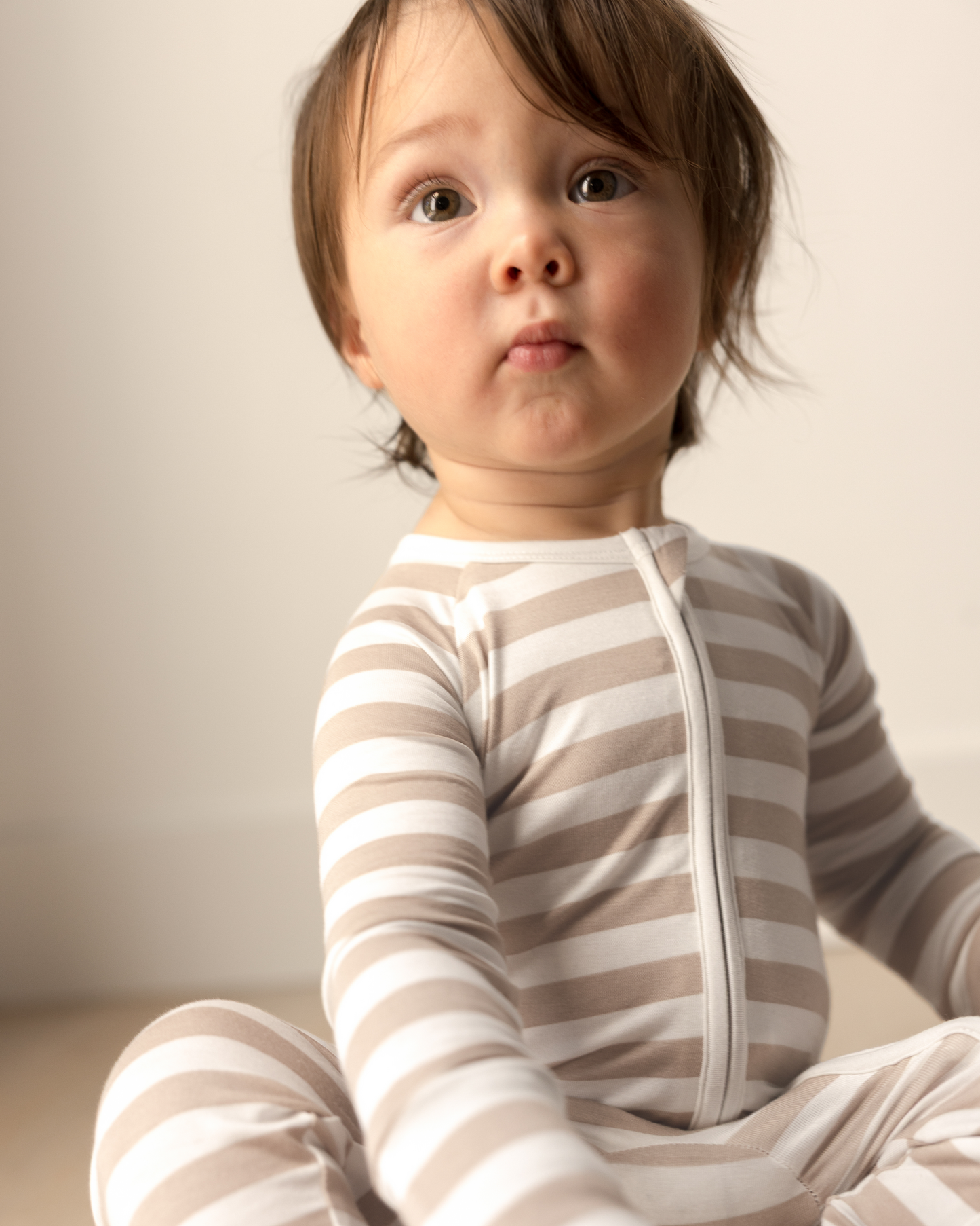 Bamboo Baby Pajama | Fawn Stripe