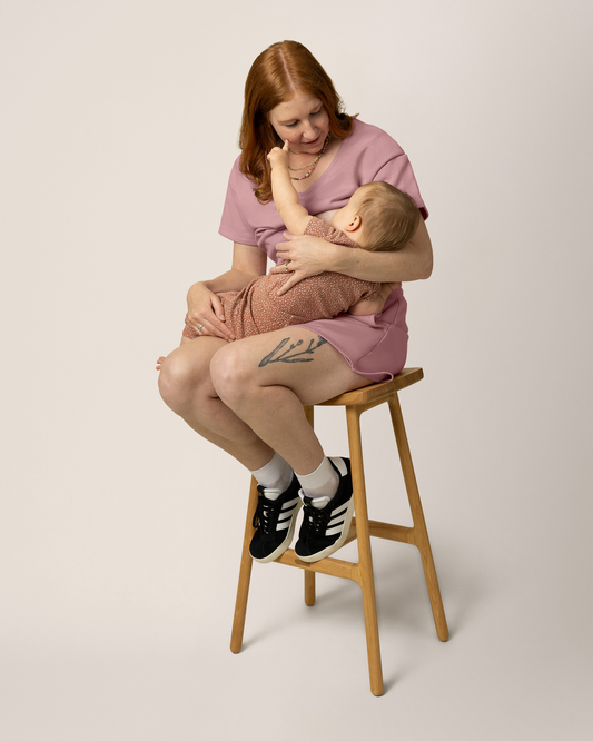 French Terry Nursing T-shirt | Light Mauve