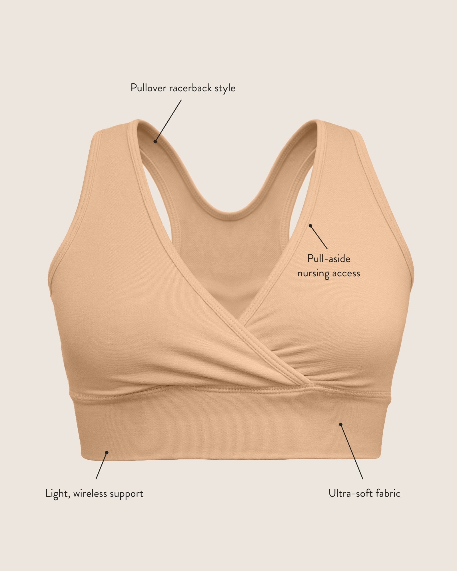 French Terry Racerback Nursing & Sleep Bra | Red