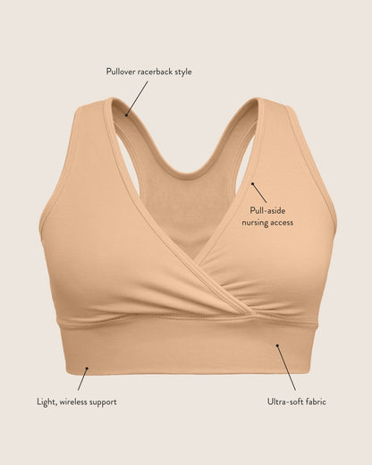 French Terry Racerback Nursing & Sleep Bra | Vintage Blue