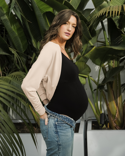 French Terry Cardigan Shrug | Oatmeal