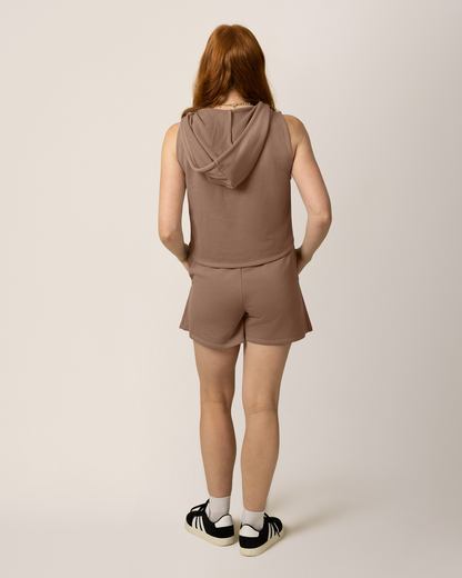 French Terry On the Go Skort | Taupe
