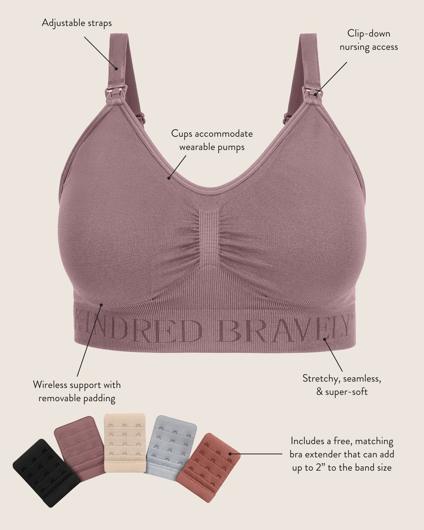 Simply Sublime® Nursing Bra Two-Pack | Beige & Twilight
