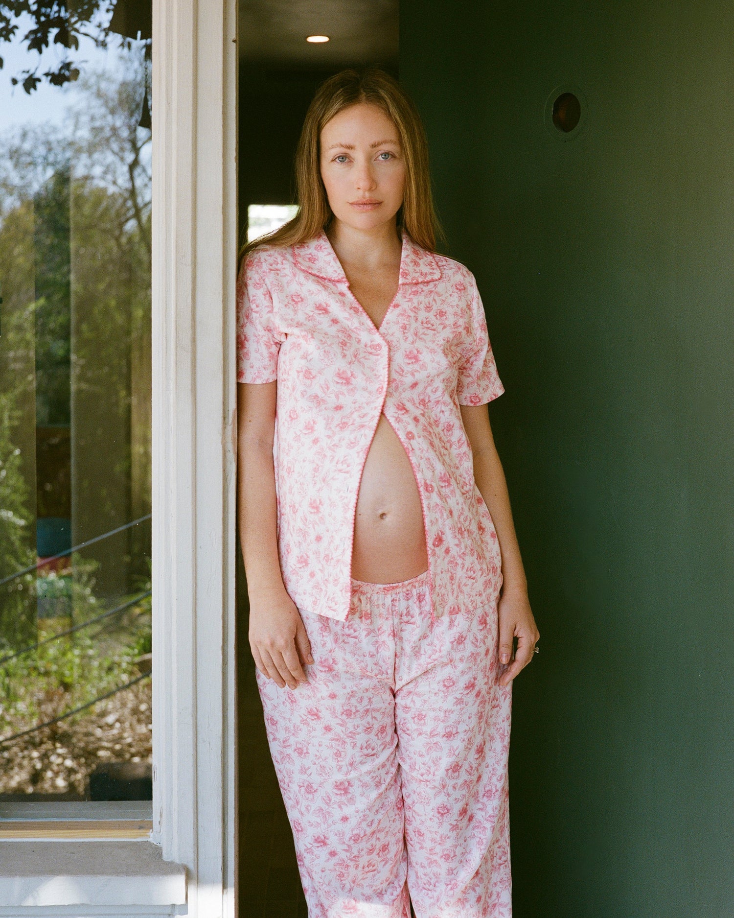 Cotton Bamboo Pajama Set | Pink Toile