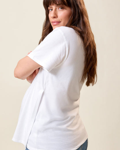 Relaxed Cotton Maternity & Nursing T-shirt | White