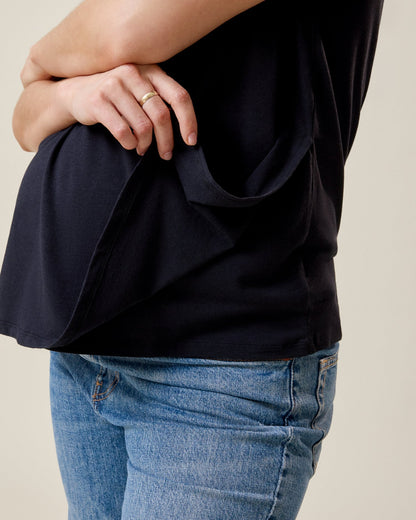 Modal V-neck Nursing T-shirt | Black