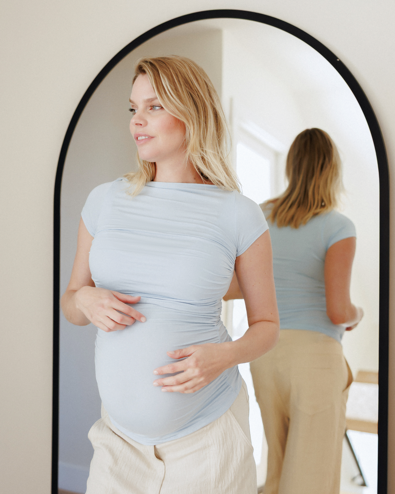 Kiera Boat Neck Maternity & Nursing Top | French Blue