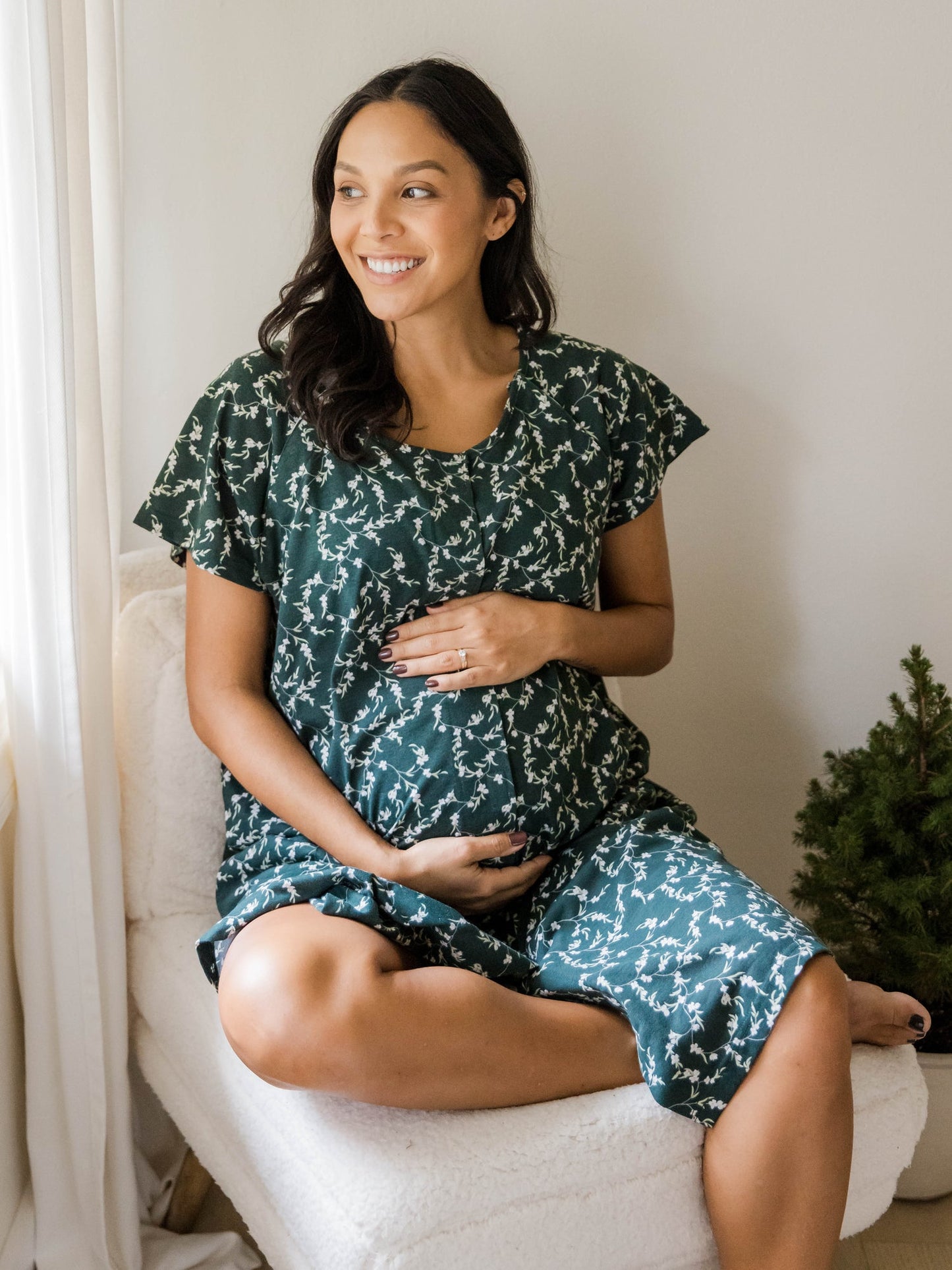 Universal Labor & Delivery Gown | Evergreen Blossom