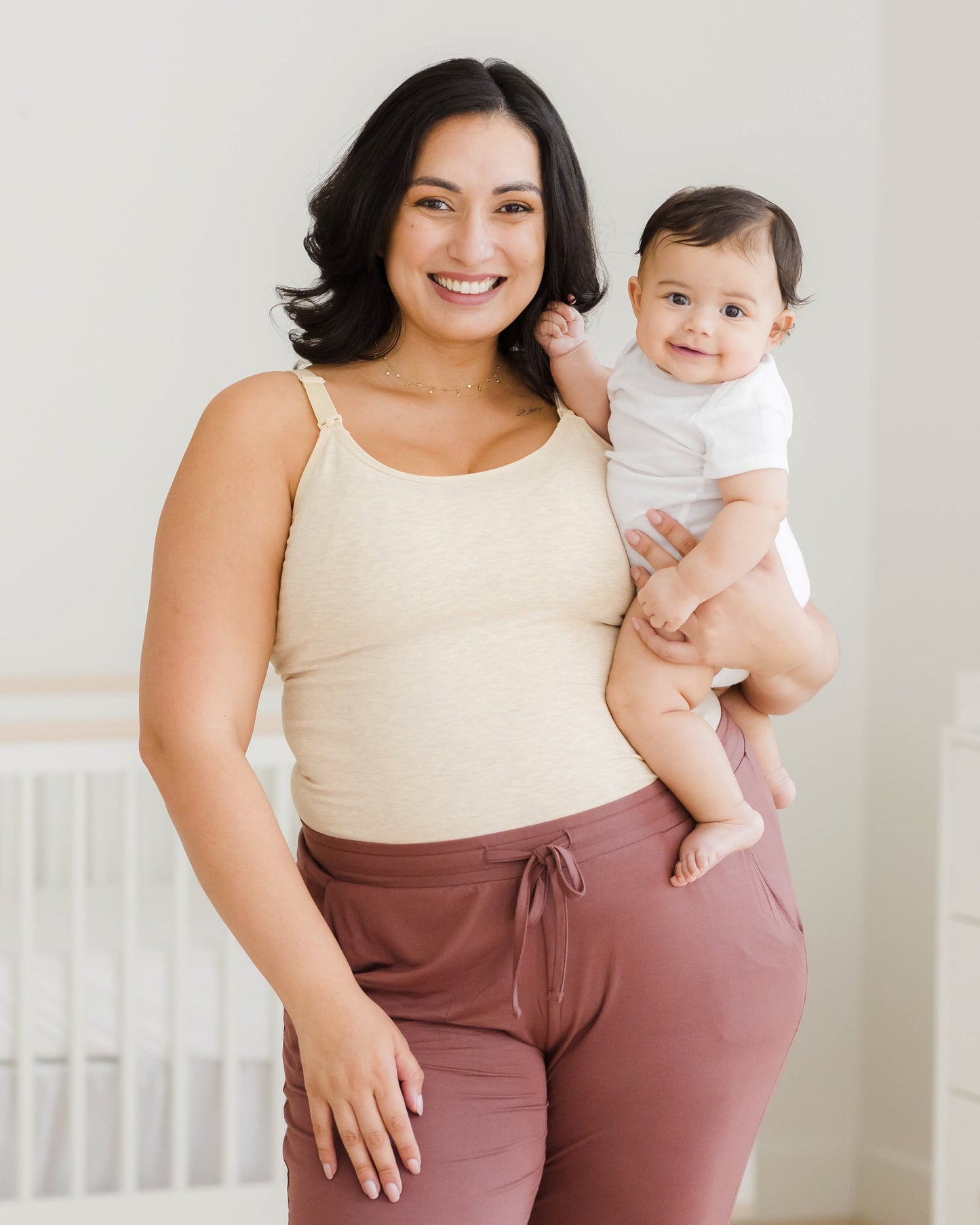Sublime® Bamboo Pumping Cami Two-Pack | Black & Oatmeal Heather