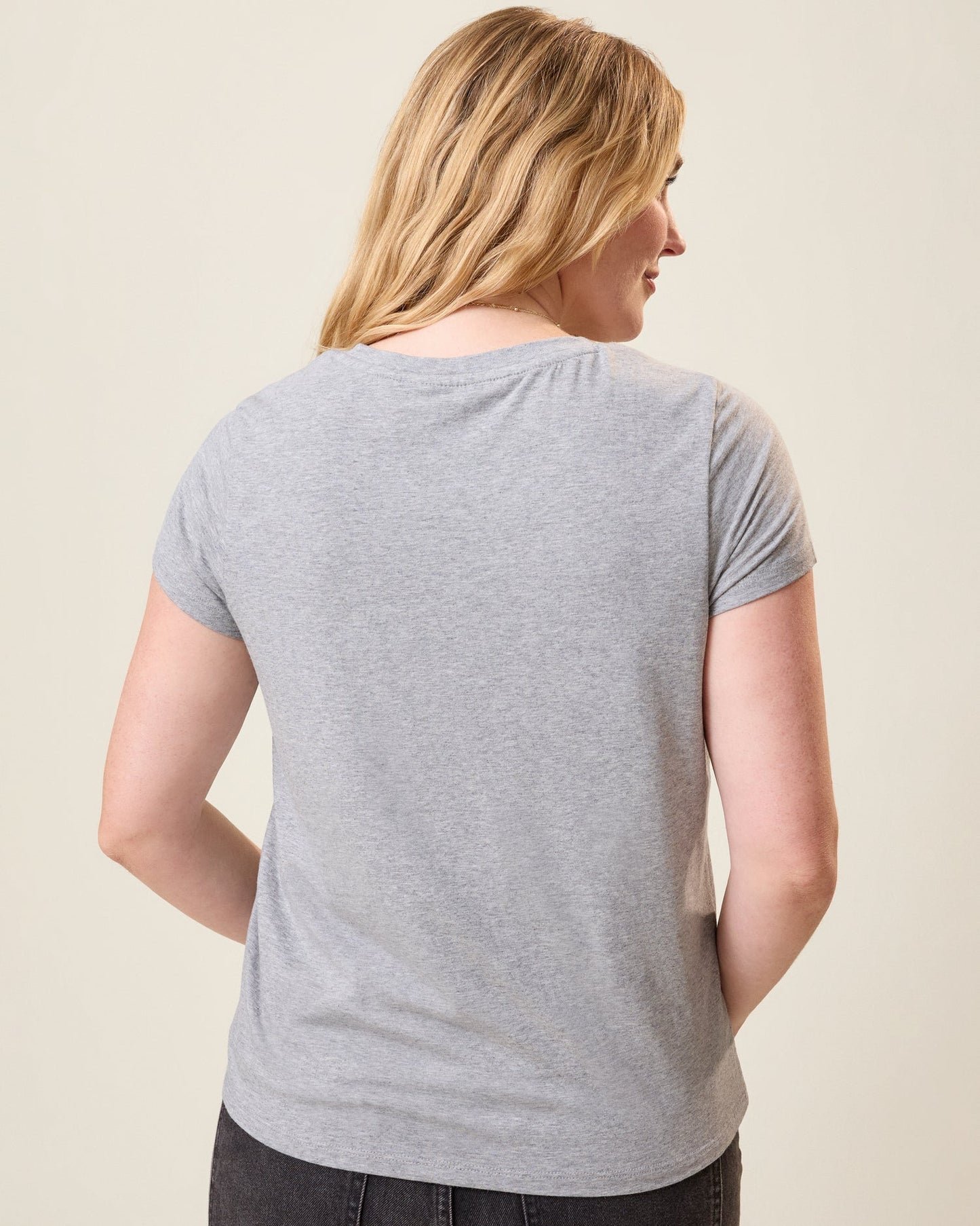 Modal Crew Neck Nursing T-shirt | Grey Heather