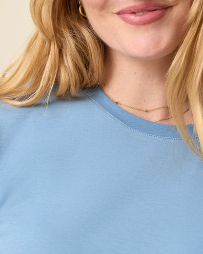 Pima Cotton Side Zip Maternity & Nursing T-shirt | Vintage Blue