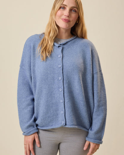 Ultra Soft Maternity & Postpartum Cardigan | Slate Blue Heather