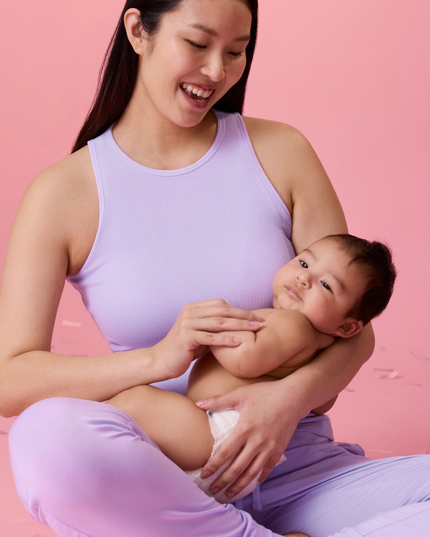 Ribbed Bamboo Racerback Nursing Tank | Lavender