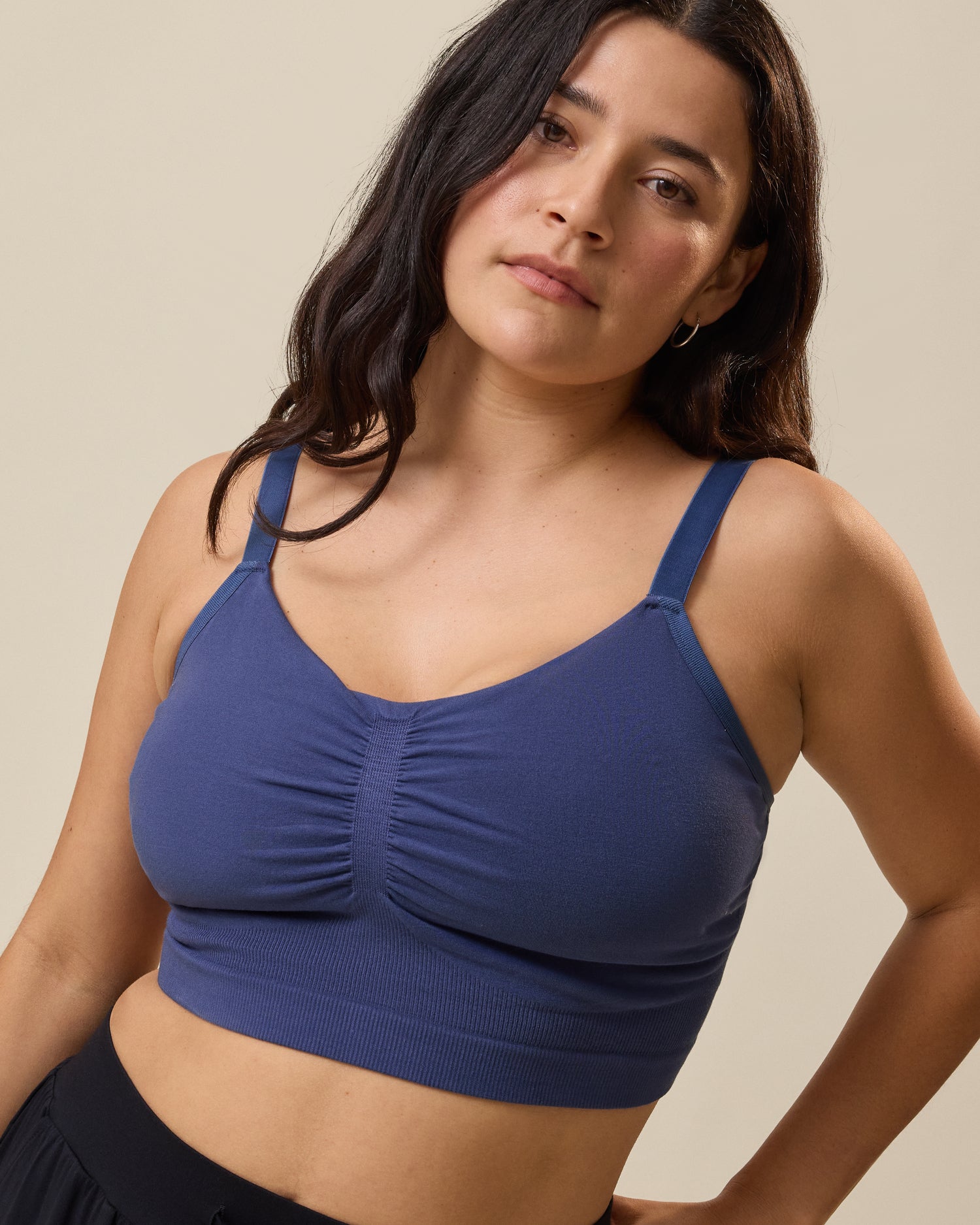 Sublime® Bamboo Hands-Free Pumping Lounge & Sleep Bra | Light Navy