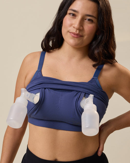 Sublime® Bamboo Hands-Free Pumping Lounge & Sleep Bra | Light Navy