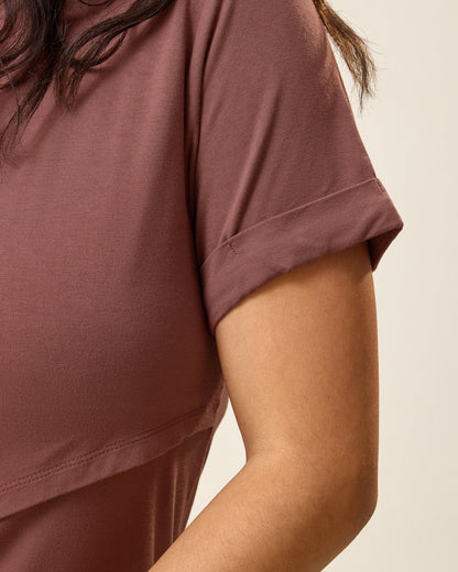 Asymmetrical Nursing T-shirt | Redwood