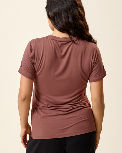 Asymmetrical Nursing T-shirt | Redwood