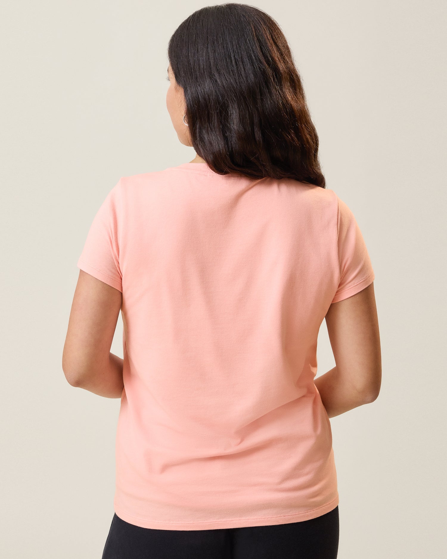 Modal Crew Neck Nursing T-shirt | Sunset Pink