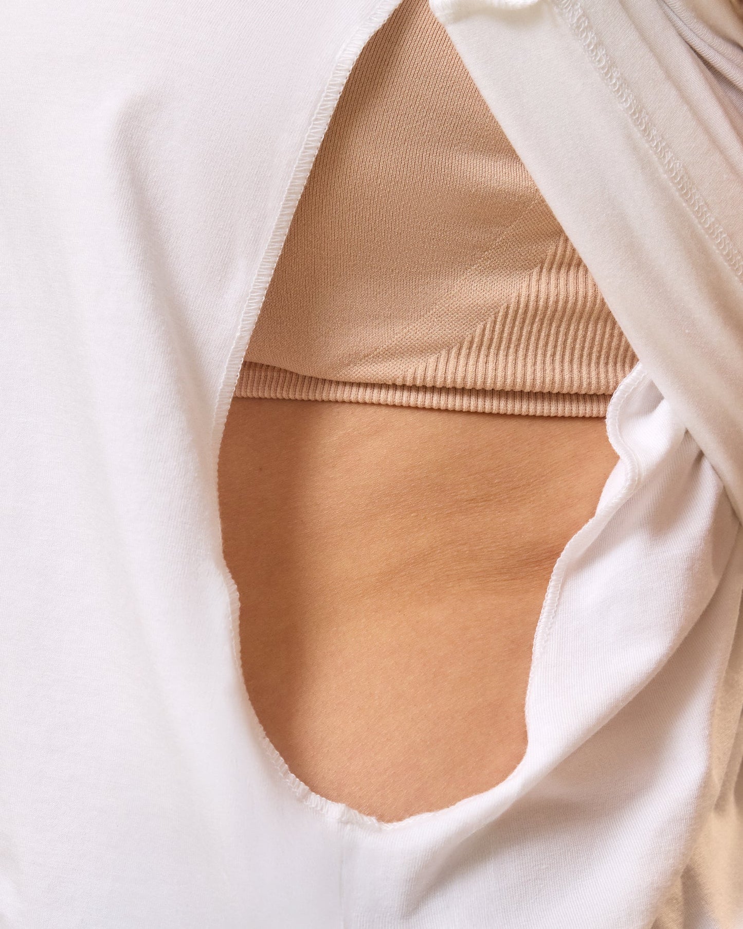 Modal Crew Neck Nursing T-shirt | White