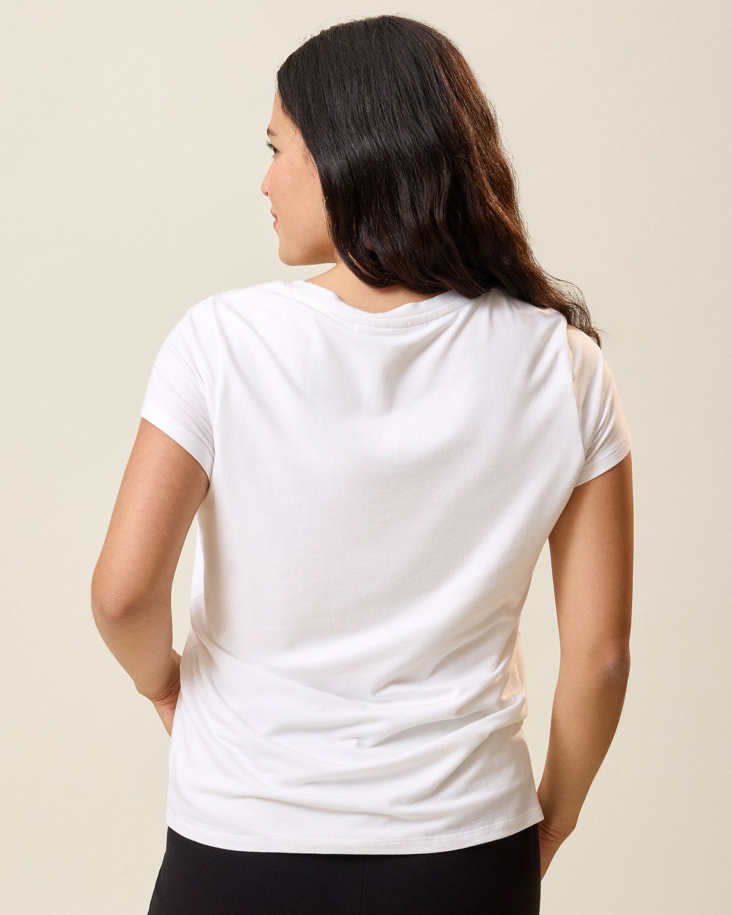Modal Crew Neck Nursing T-shirt | White