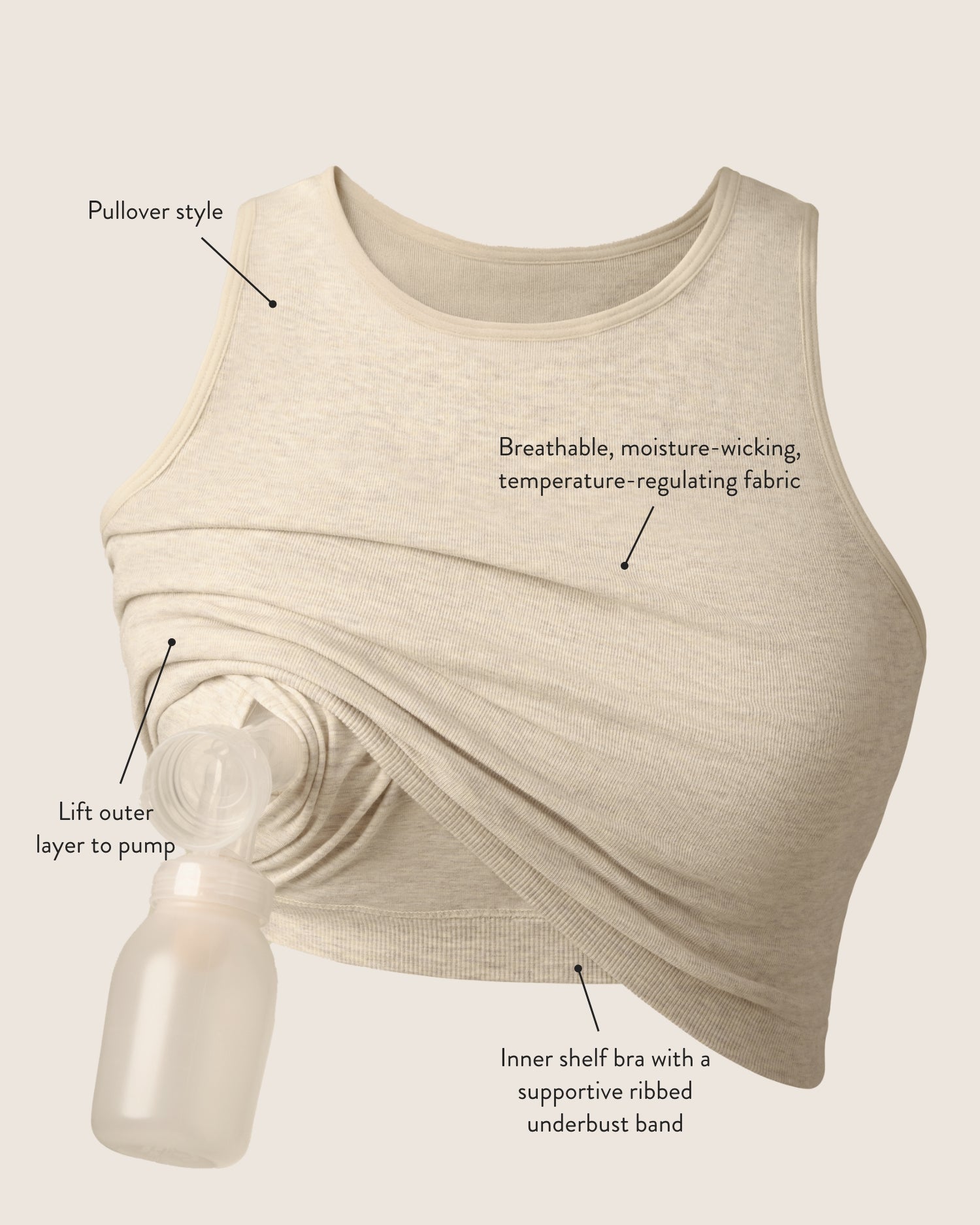 Sublime® Bamboo Hands-Free Pumping Longline Bra Top | Soft Fuchsia