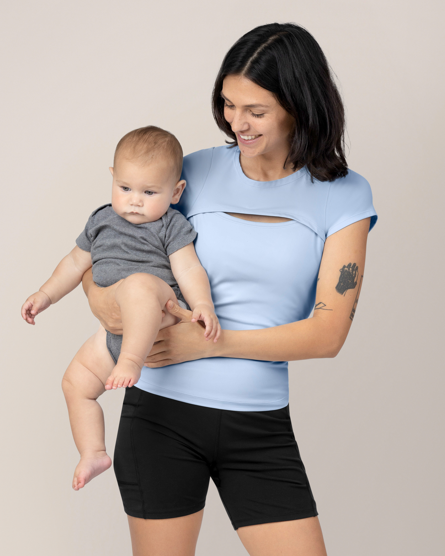 Luna Active Cut Out Nursing Top | French Blue