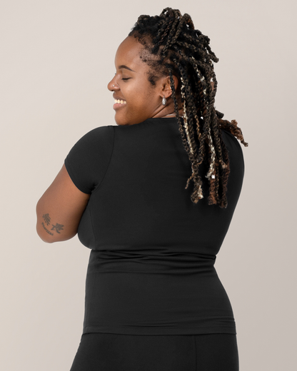 Luna Active Cut Out Nursing Top | Black