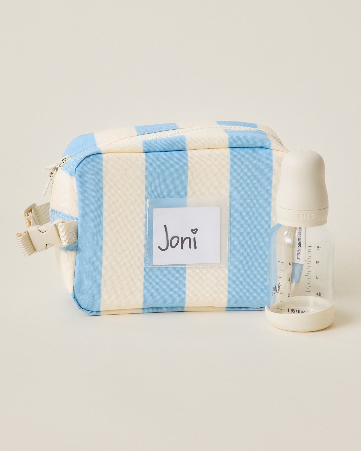 Mini Cooler Bag | Blue Wide Stripe
