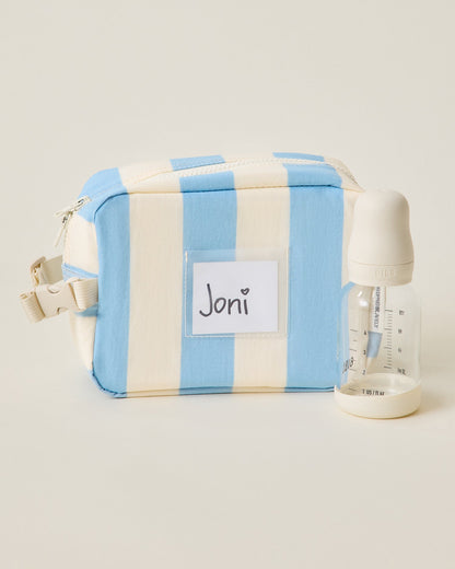 Mini Cooler Bag | Blue Wide Stripe