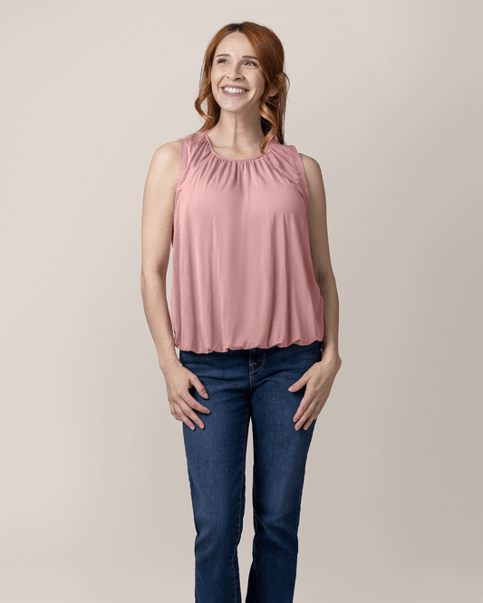 Piper Bubble Hem Nursing Tank | Light Mauve