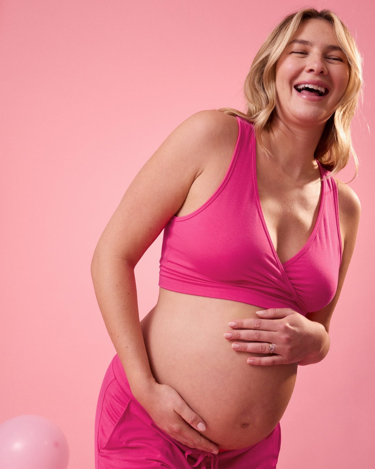 French Terry Racerback Nursing & Sleep Bra | Raspberry Pink