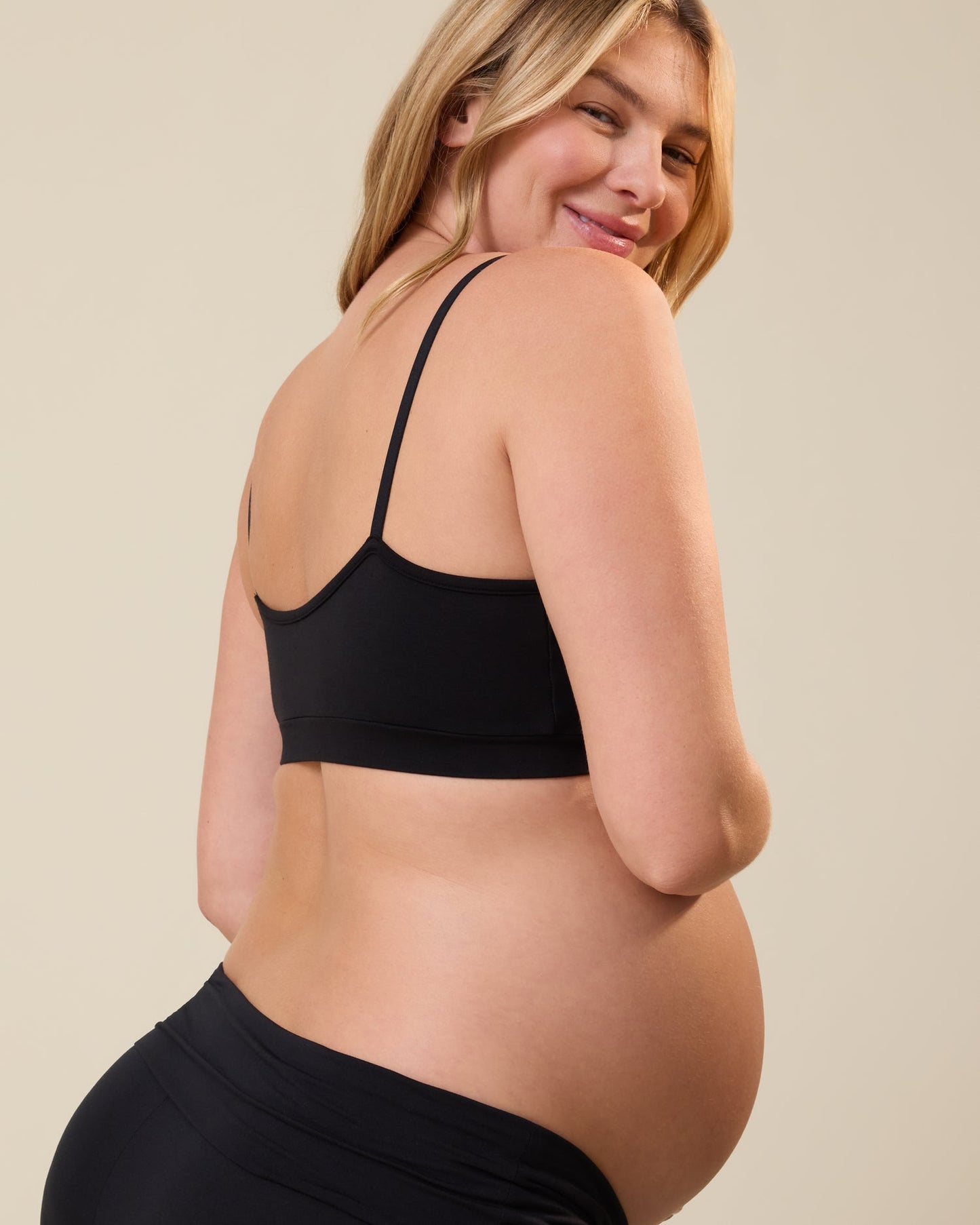 French Terry Maternity & Nursing Bralette | Black