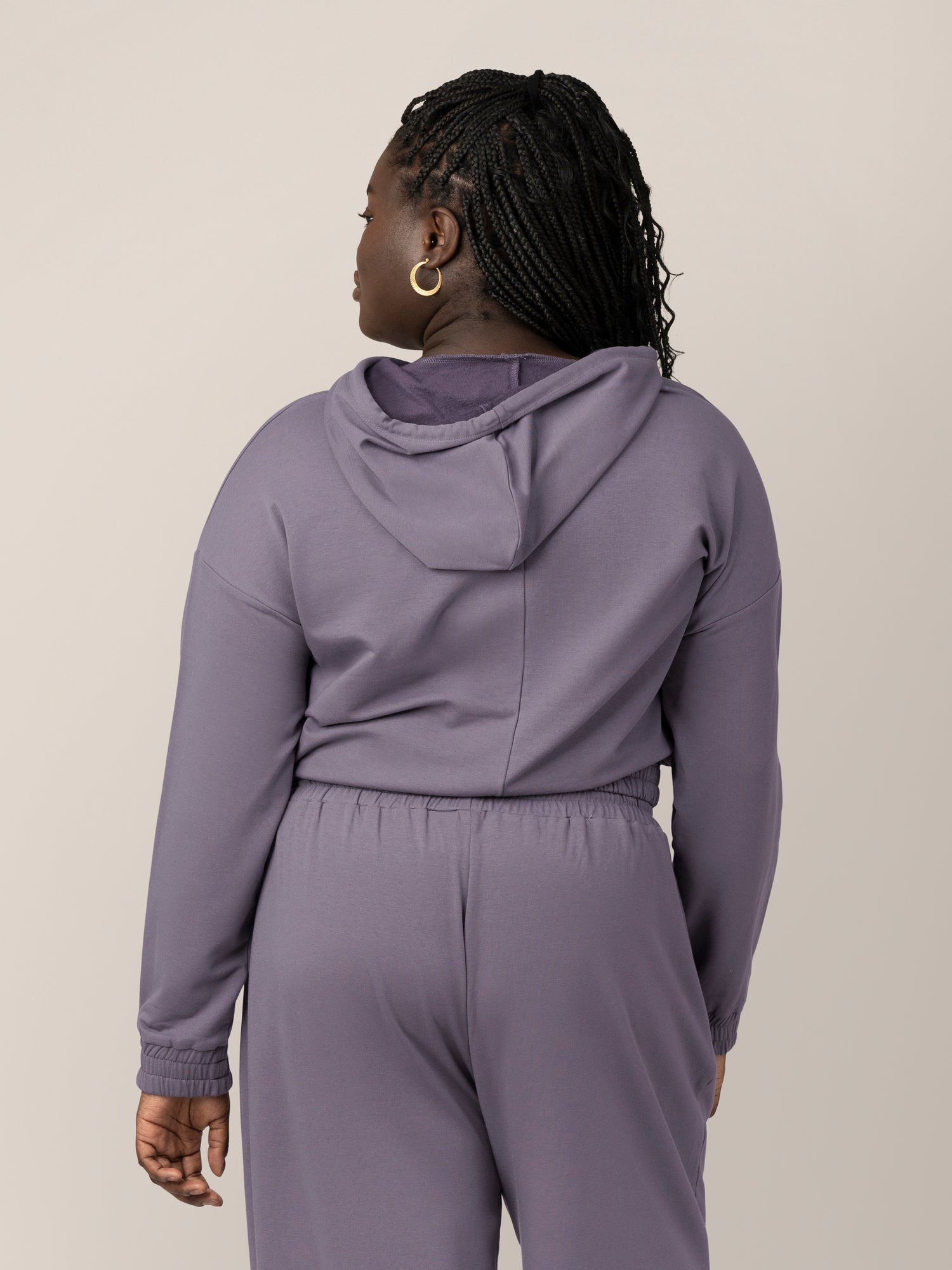 Mila Cropped Nursing Hoodie | Granite
