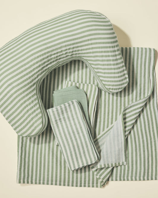 Muslin Breastfeeding Bundle | Sage Stripe