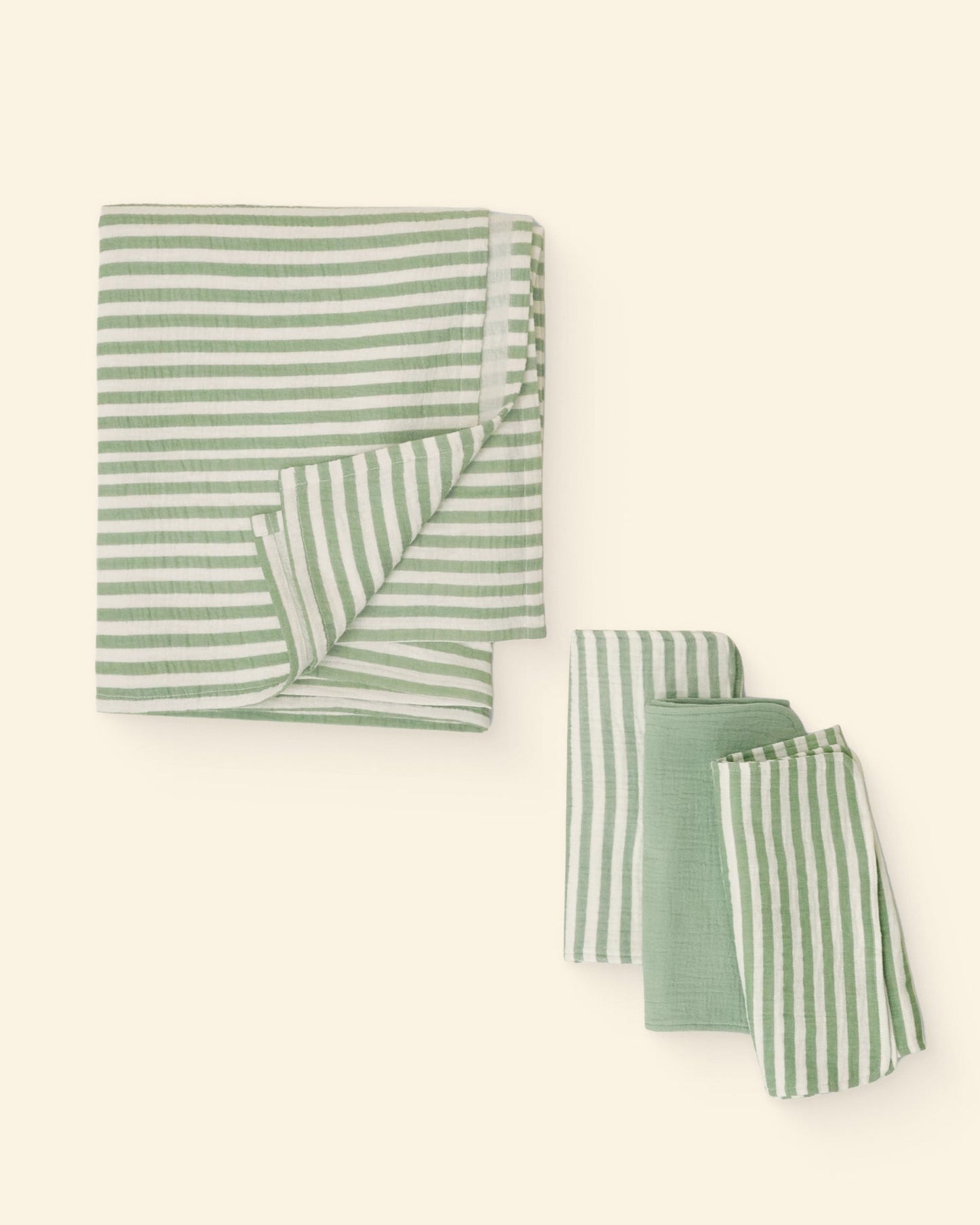 Must-Have Muslin Set | Sage Stripe