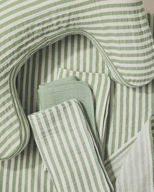 Muslin Breastfeeding Bundle | Sage Stripe