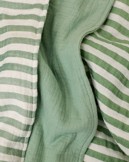 Organic Muslin Burp Cloth (Three-Pack) | Sage Stripe